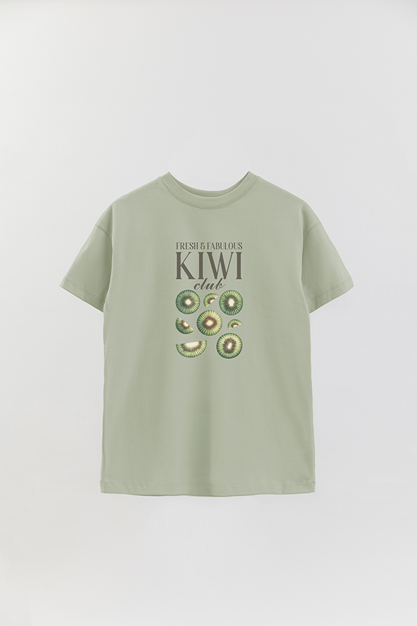 REMERA OVER ESTAMPADA HARVEST KIWI