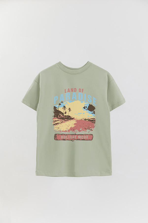 REMERA OVER ESTAMPADA LAND OF PARADISE