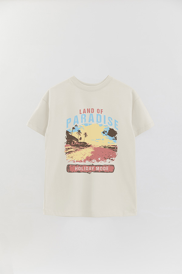 REMERA OVER ESTAMPADA LAND OF PARADISE