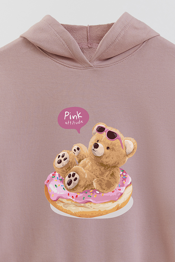 HOODIE RUSTICO KIDS TEDDY SWEET PINK