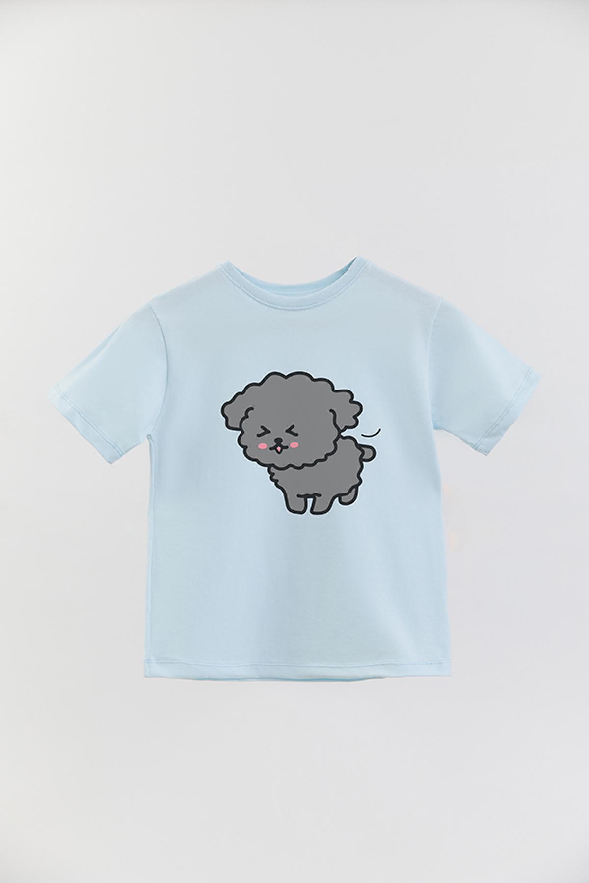 REMERA BASIC GIRL POODLE GRIS