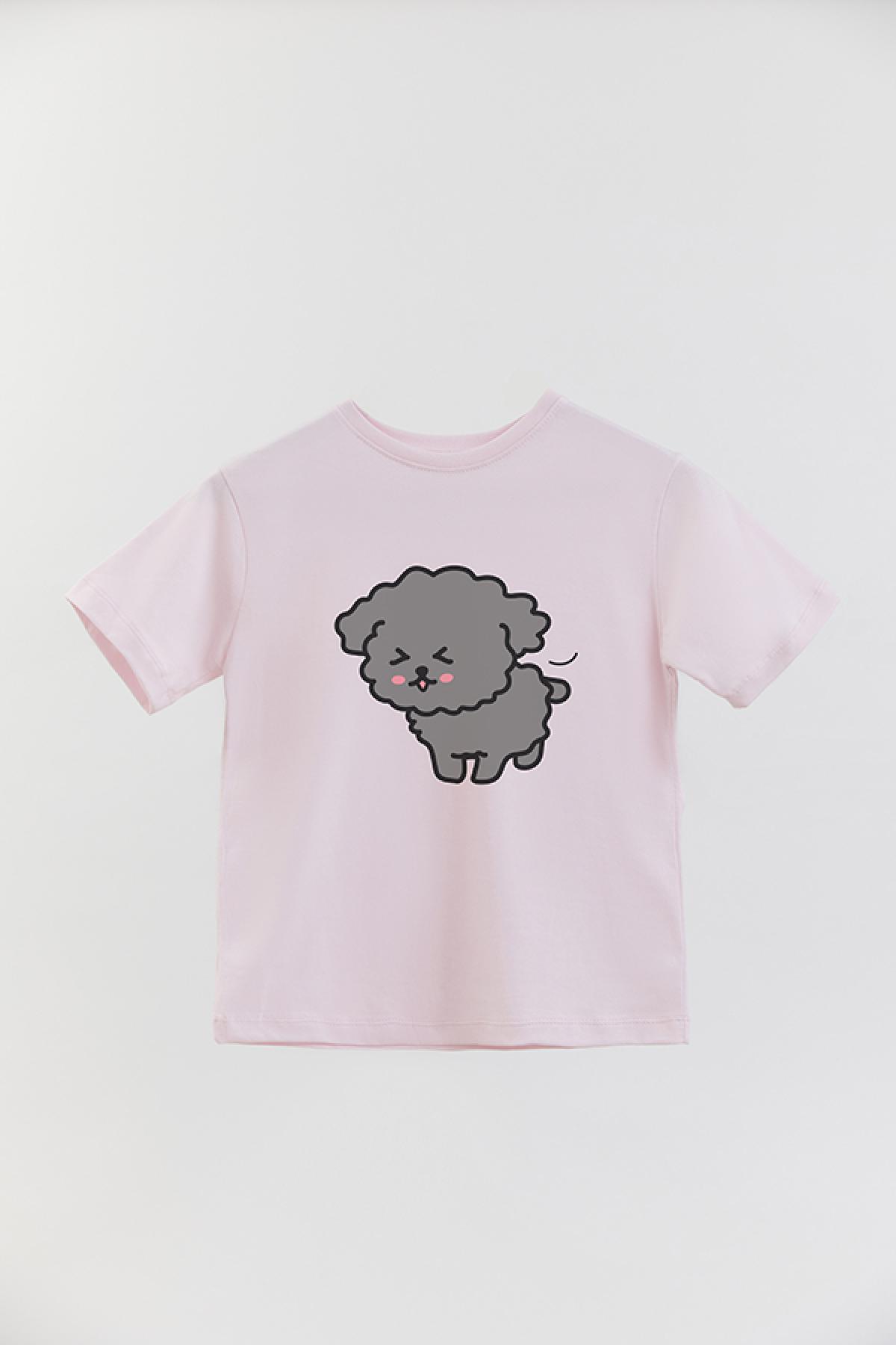 REMERA BASIC GIRL POODLE GRIS