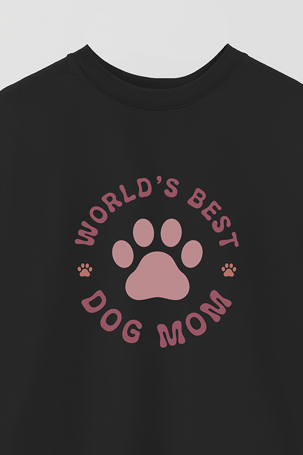 REMERA OVER ESTAMPADA DOG MOM