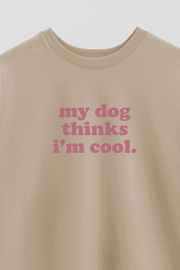 REMERA OVER ESTAMPADA DOG MY DOG THINKS I'M COOL