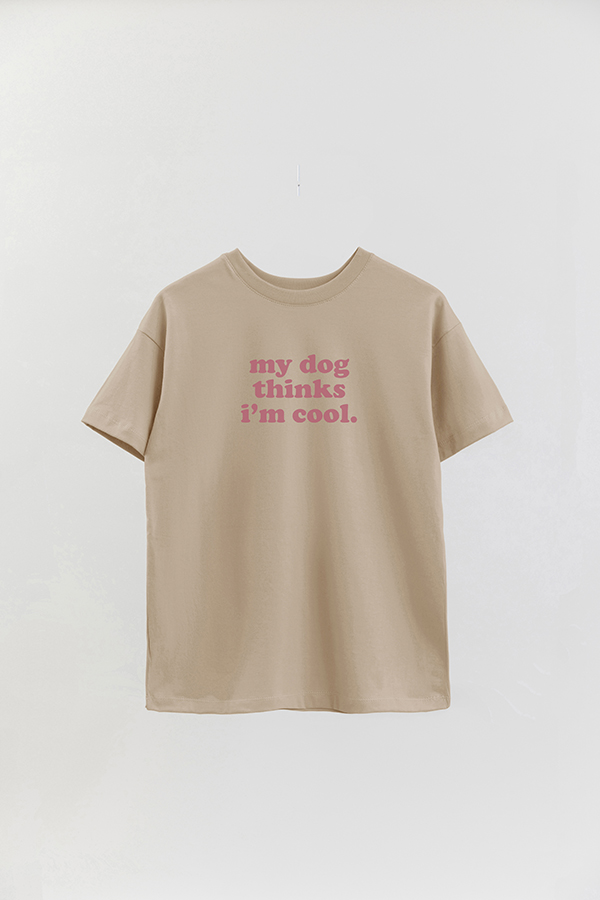 REMERA OVER ESTAMPADA DOG MY DOG THINKS I'M COOL