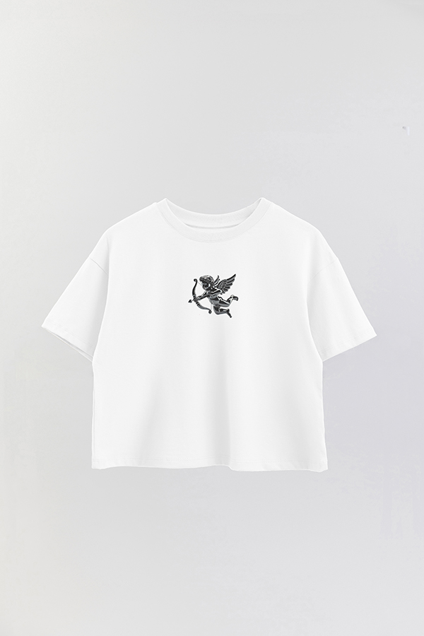 REMERA CROP ESTAMPADA ANTI VALENTINE HEARTBREAK ARROWS