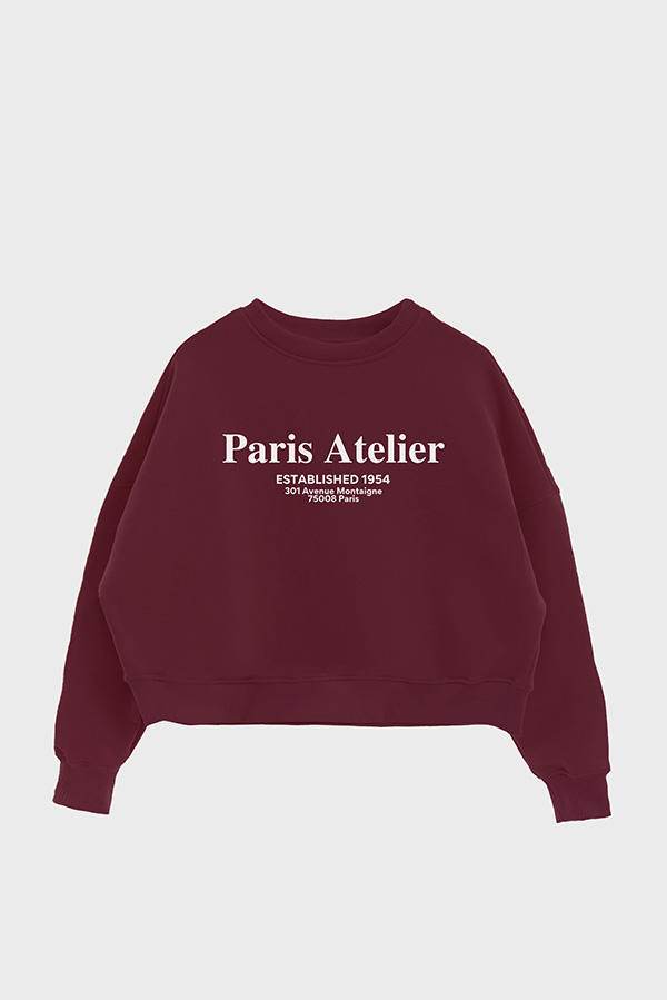 BUZO CROP ESTAMPADO VARSITY PARIS ATELIER