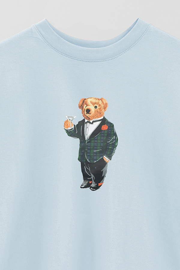 REMERA OVER ESTAMPADA UNISEX BEAR ELEGANT