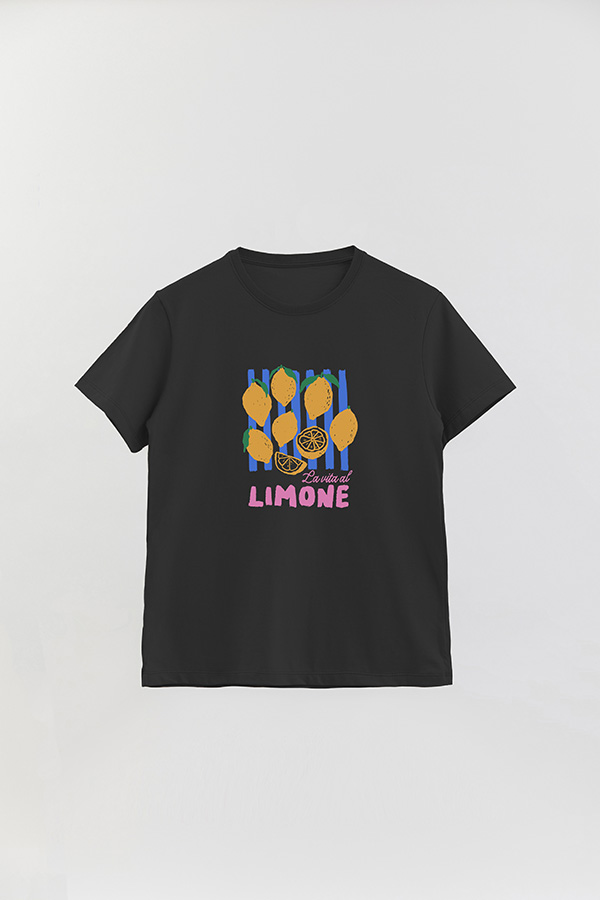 REMERA BASICA ESTAMPADA HD LA VITA AL LIMONE STRIPPED