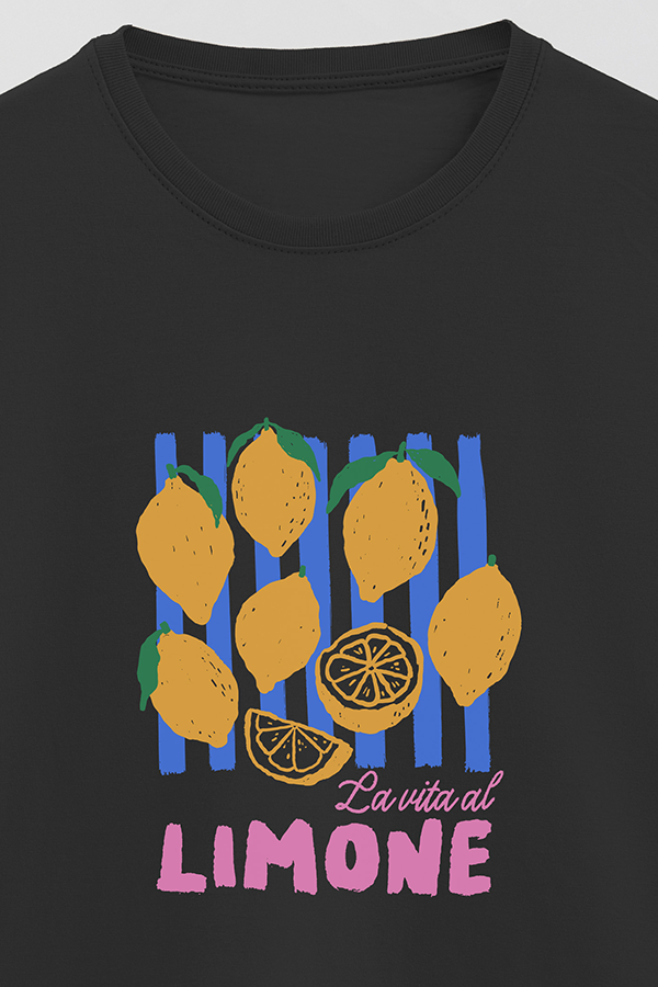 REMERA BASICA ESTAMPADA HD LA VITA AL LIMONE STRIPPED