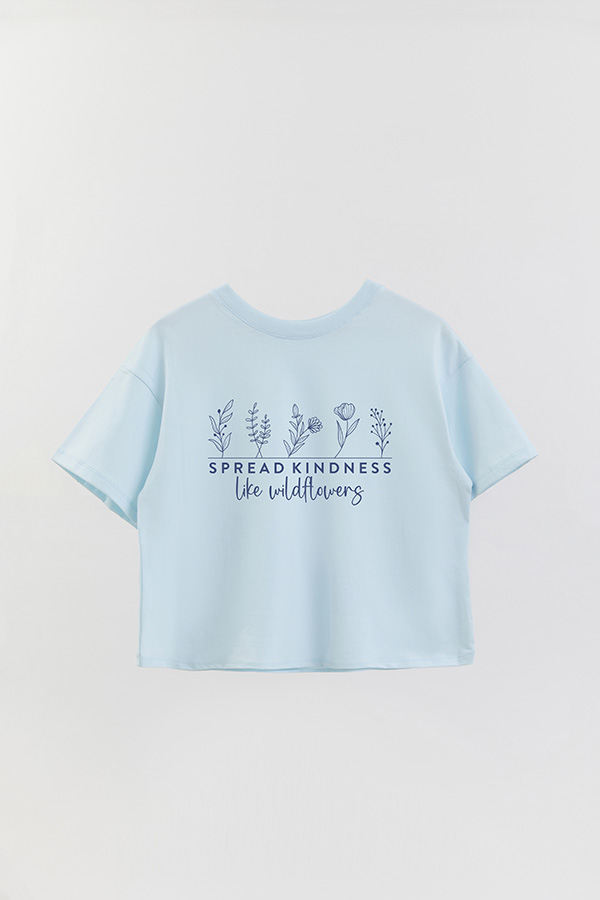 REMERA CROP ESTAMPADA BL SPREAD KINDNESS