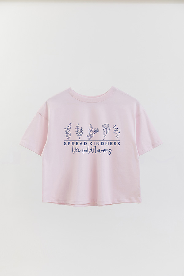 REMERA CROP ESTAMPADA BL SPREAD KINDNESS