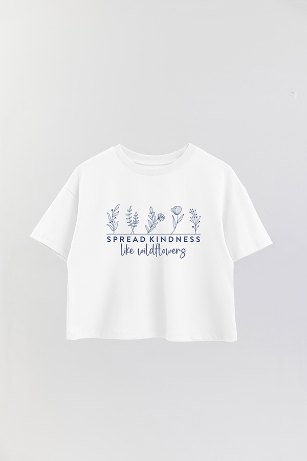 REMERA CROP ESTAMPADA BL SPREAD KINDNESS