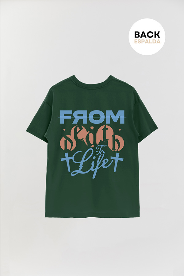 REMERA OVER ESTAMPADA UNISEX ESPALDA LIFE