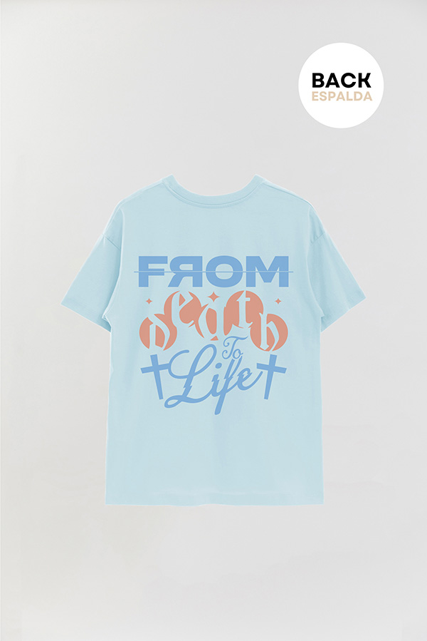 REMERA OVER ESTAMPADA UNISEX ESPALDA LIFE