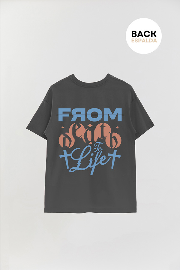 REMERA OVER ESTAMPADA UNISEX ESPALDA LIFE
