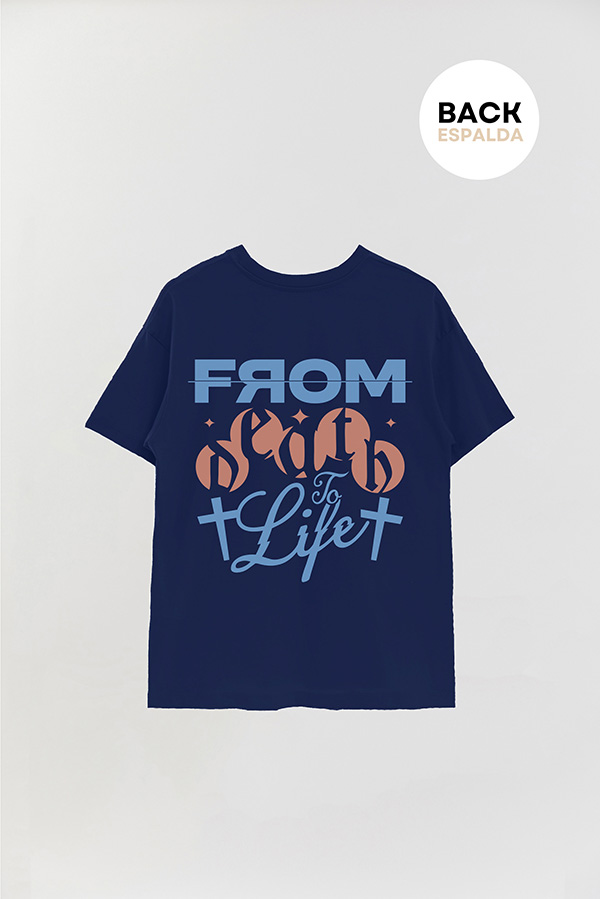 REMERA OVER ESTAMPADA UNISEX ESPALDA LIFE