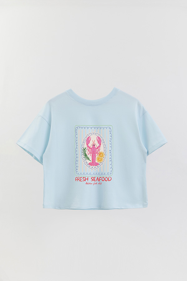 REMERA CROP ESTAMPADA SF FRESH SEAFOOD