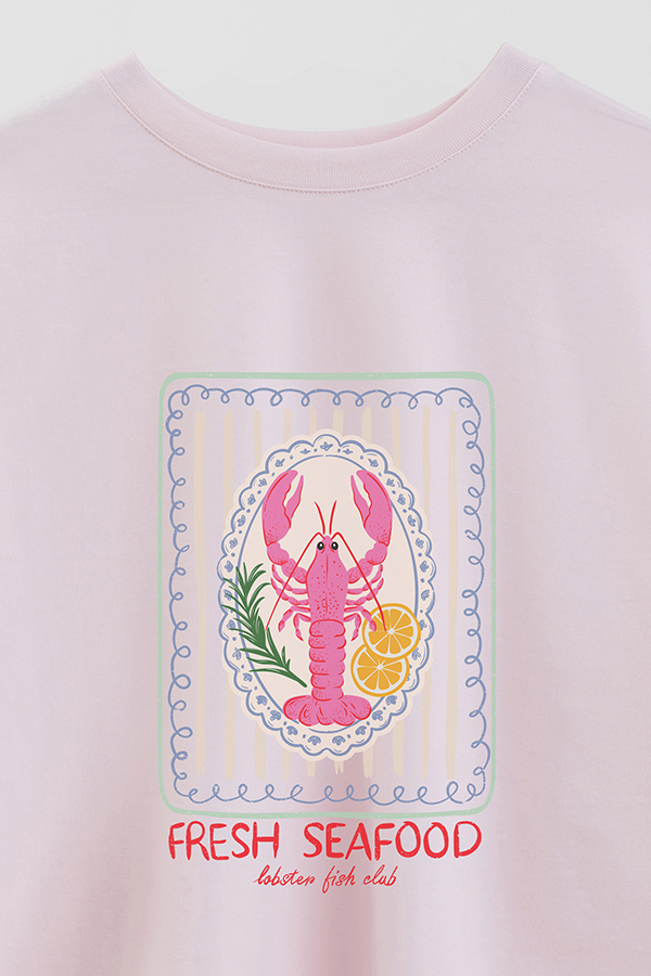 REMERA CROP ESTAMPADA SF FRESH SEAFOOD