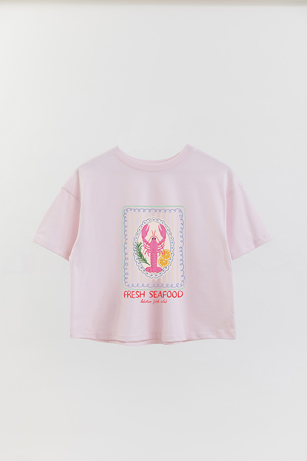 REMERA CROP ESTAMPADA SF FRESH SEAFOOD