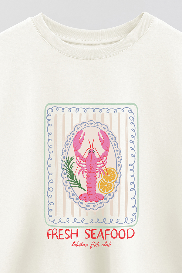REMERA CROP ESTAMPADA SF FRESH SEAFOOD