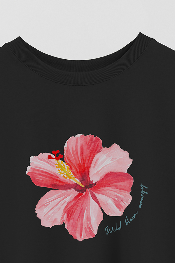 REMERA CROP ESTAMPADA COASTAL TROPICAL WATERCOLOR WILD BLOOM