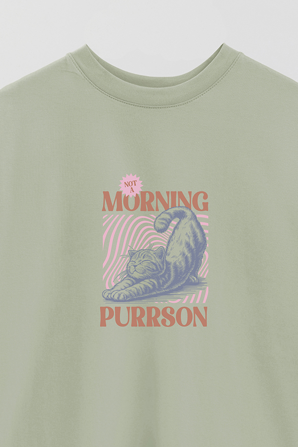 REMERA OVER ESTAMPADA CAT ASLEEP