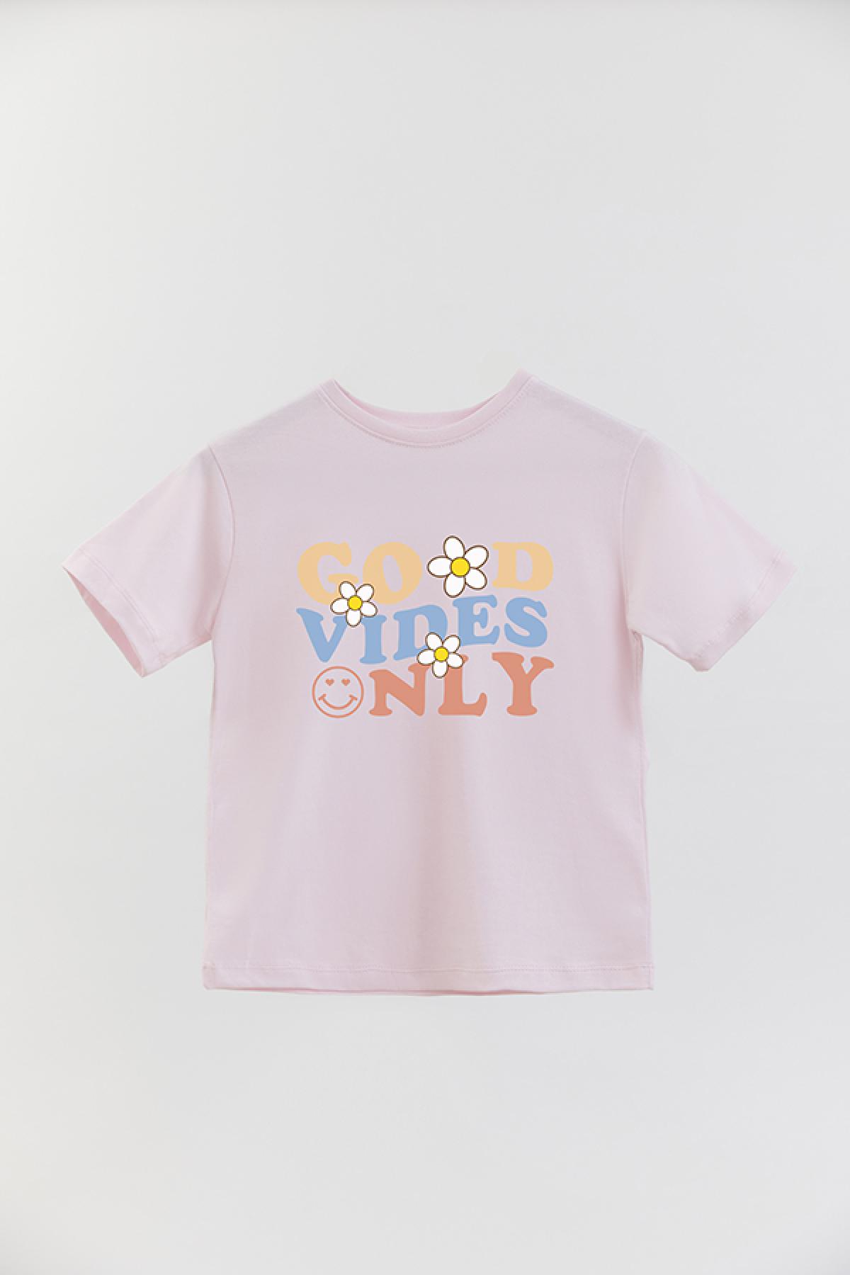 REMERA BASIC GIRL RT DAISY GOOD VIBES ONLY