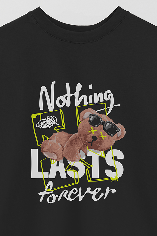 REMERA OVER ESTAMPADA UNISEX TEDDY NOTHING