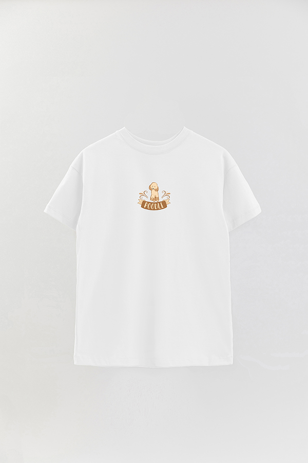 REMERA OVER ESTAMPADA DOG POODLE PUPPY