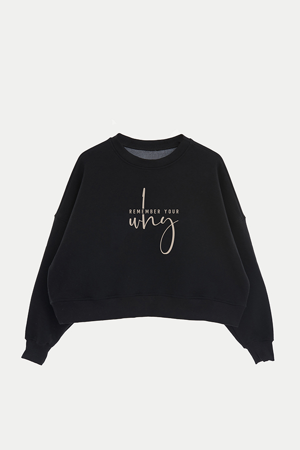 BUZO CROP FRISA ESTAMPADO MINIMAL LOVE REMEMBER