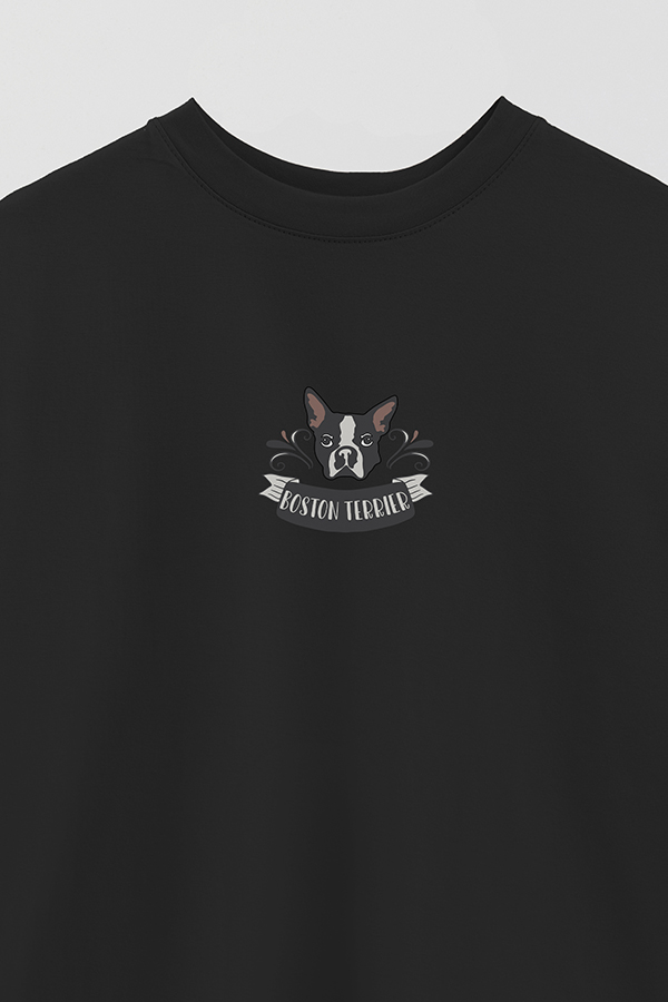 REMERA OVER ESTAMPADA DOG BOSTON TERRIER PUPPY