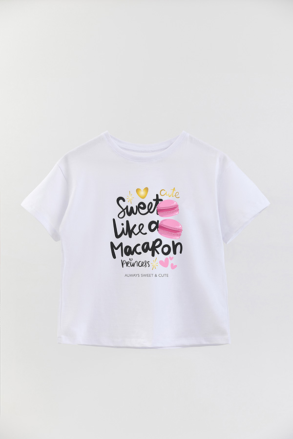 REMERA GIRL OVER MACAROON