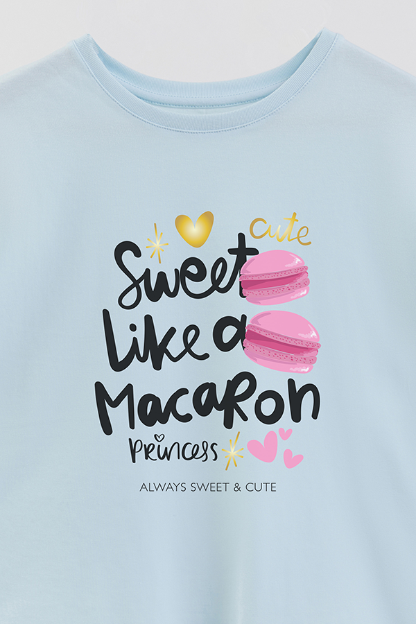 REMERA GIRL OVER MACAROON