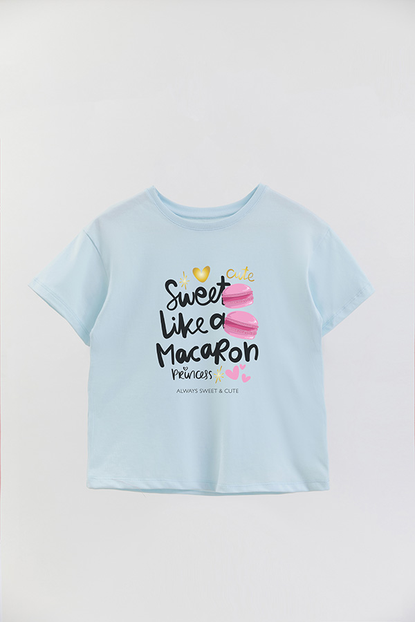 REMERA GIRL OVER MACAROON