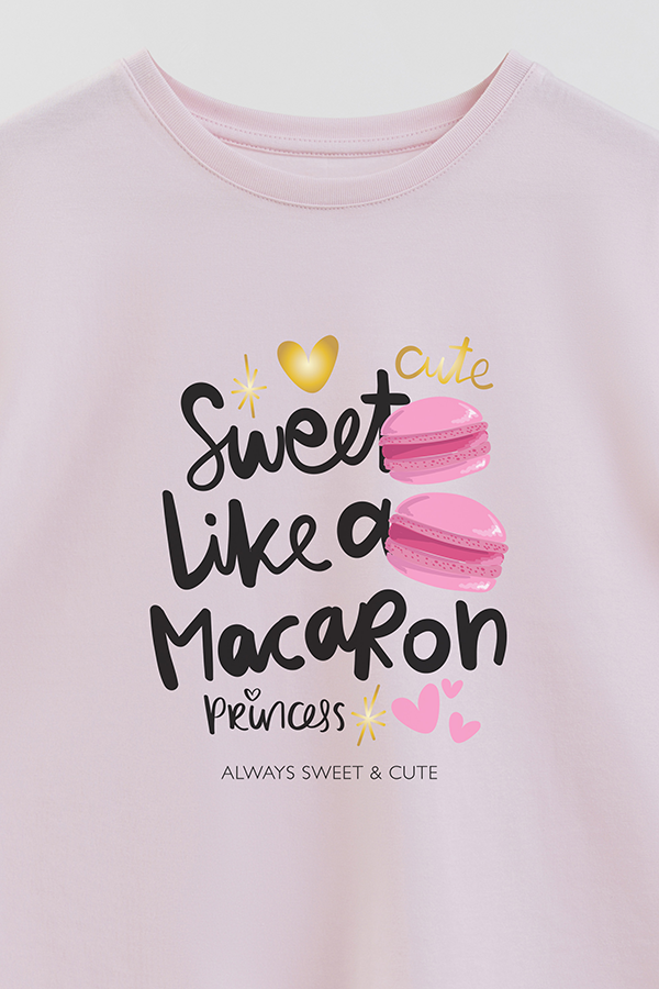 REMERA GIRL OVER MACAROON