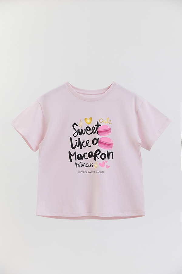 REMERA GIRL OVER MACAROON