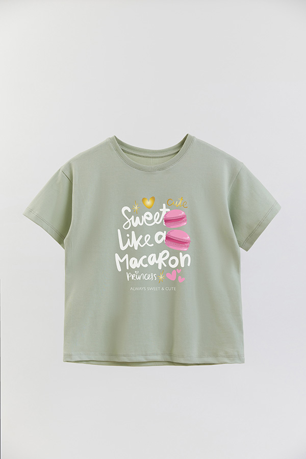 REMERA GIRL OVER MACAROON