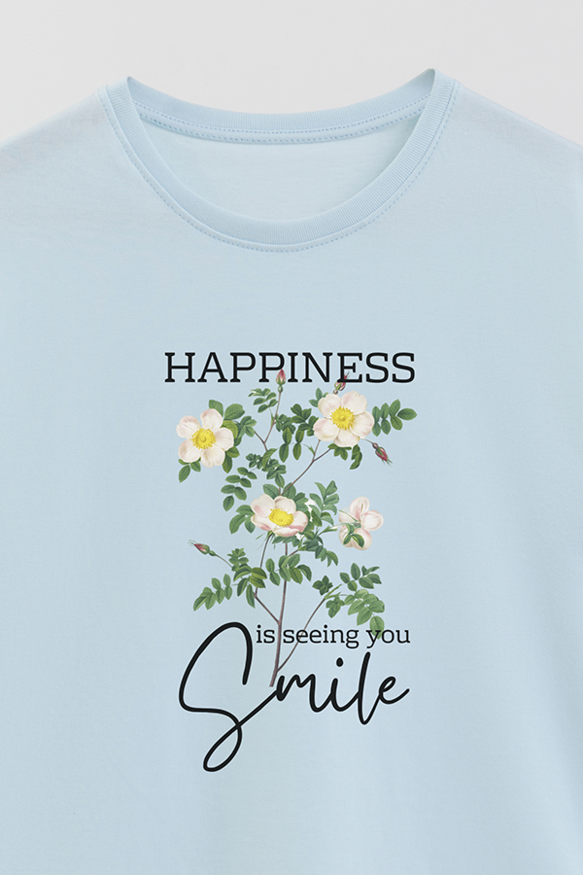 REMERA BASICA ESTAMPADA FLO2 HAPPINESS