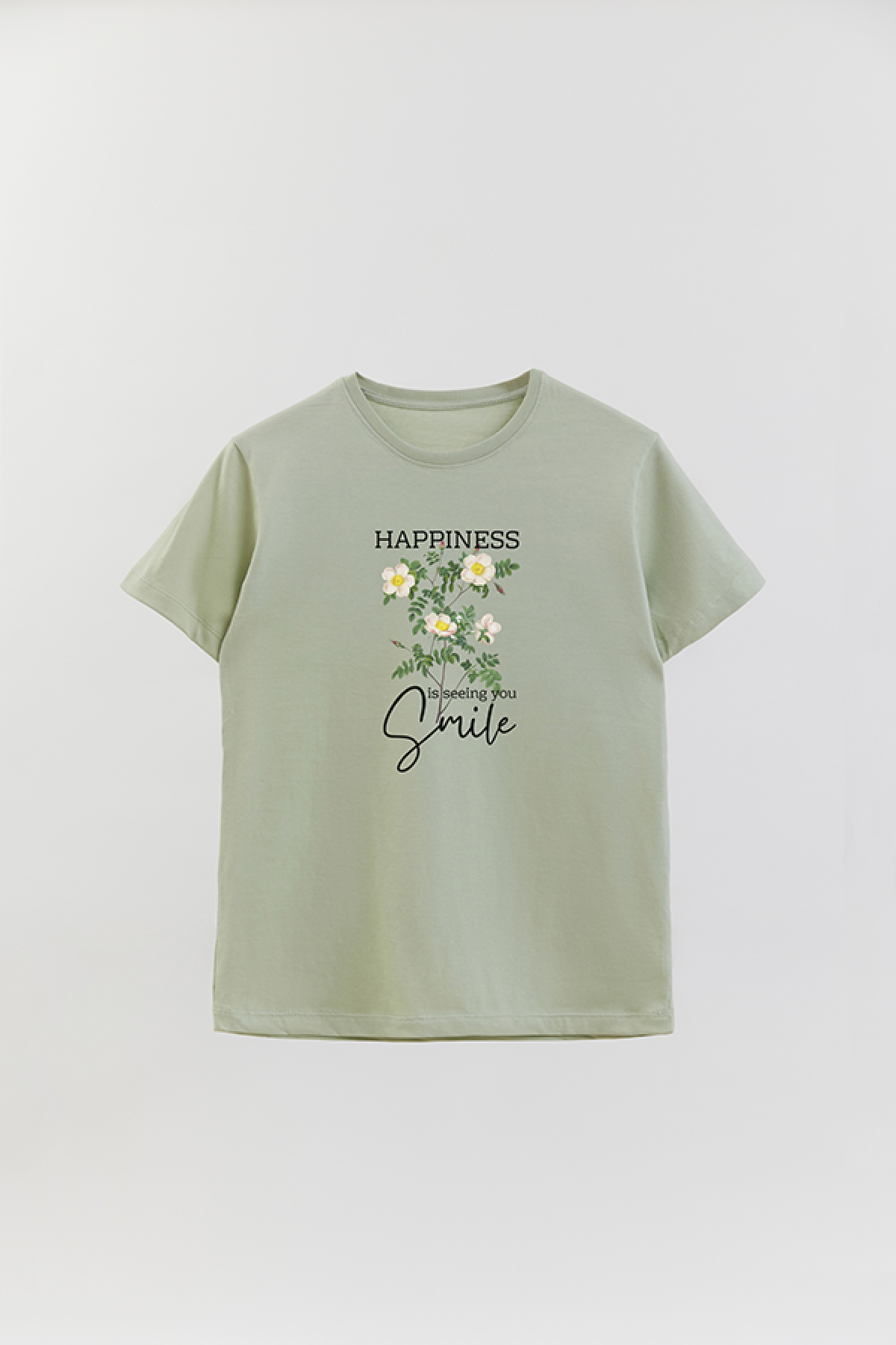REMERA BASICA ESTAMPADA FLO2 HAPPINESS