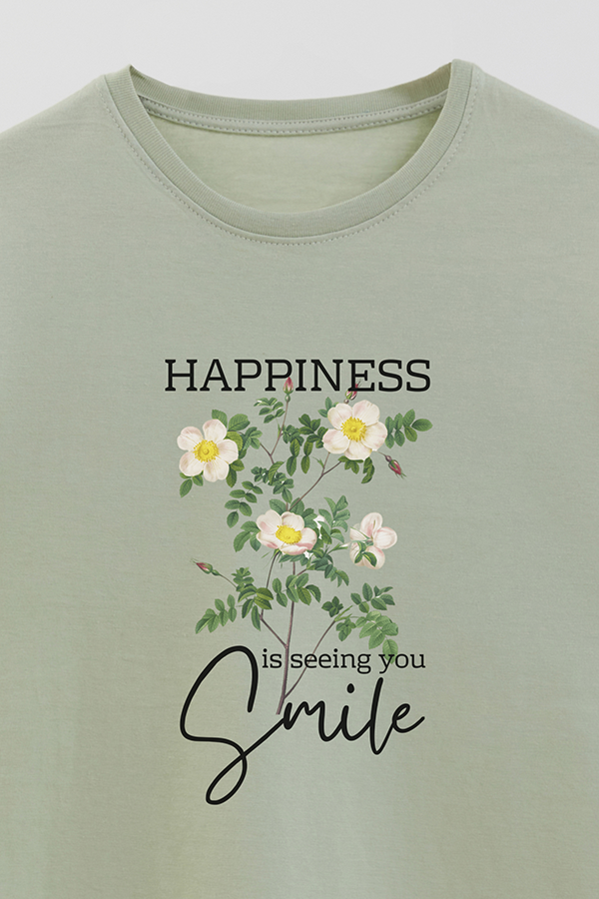 REMERA BASICA ESTAMPADA FLO2 HAPPINESS