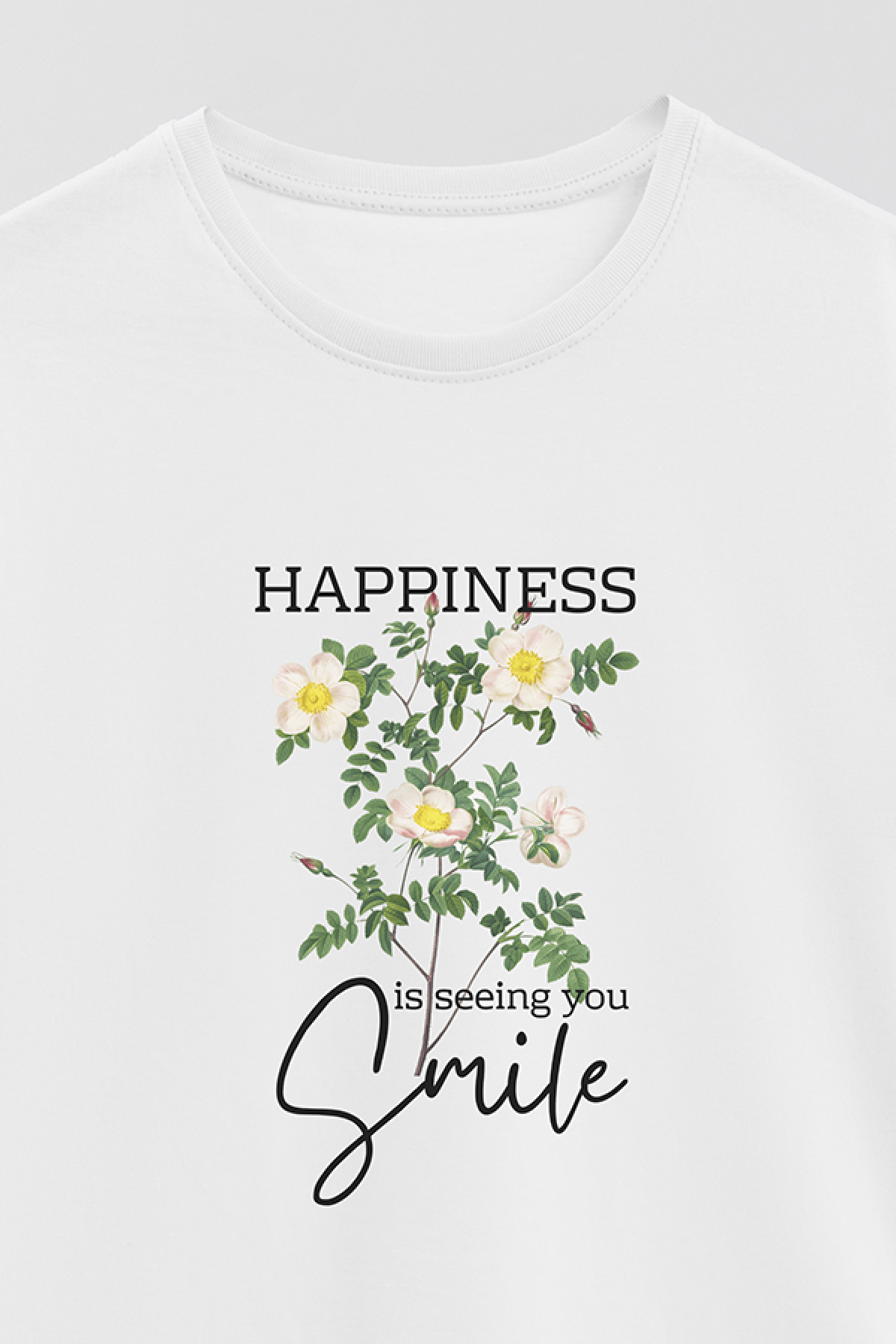 REMERA BASICA ESTAMPADA FLO2 HAPPINESS