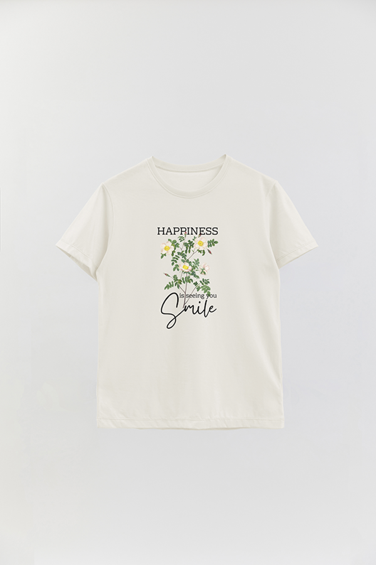 REMERA BASICA ESTAMPADA FLO2 HAPPINESS