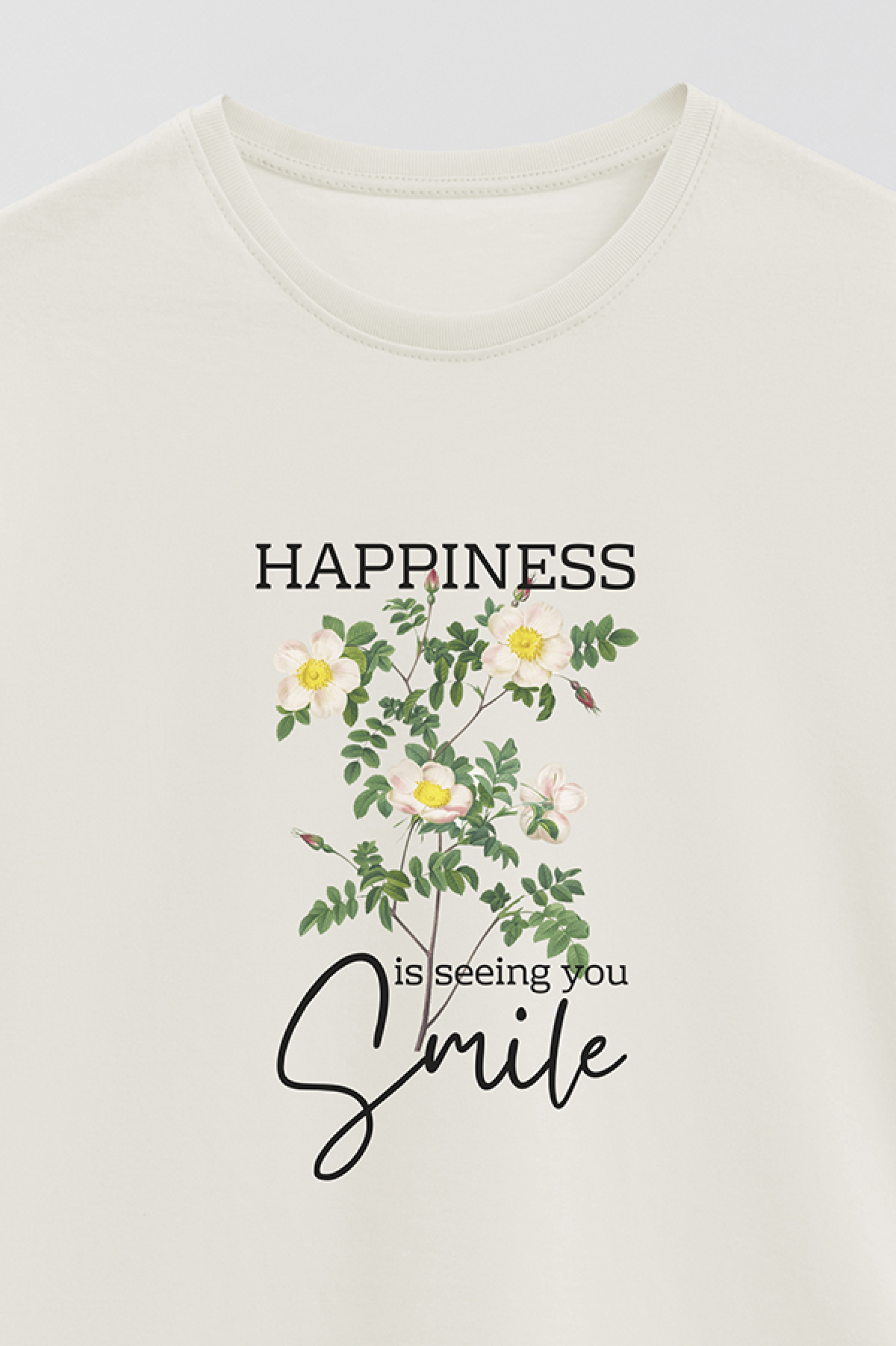 REMERA BASICA ESTAMPADA FLO2 HAPPINESS