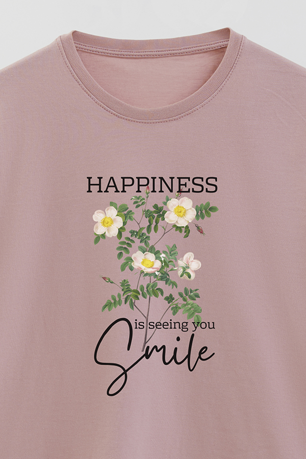 REMERA BASICA ESTAMPADA FLO2 HAPPINESS