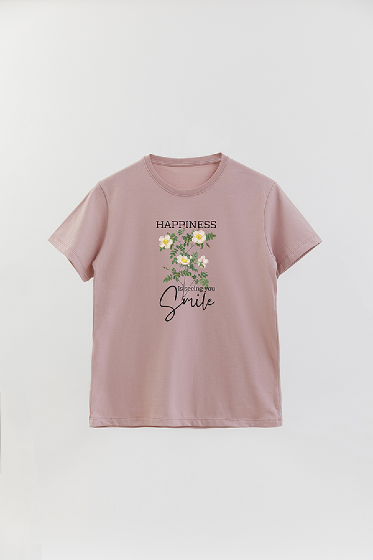REMERA BASICA ESTAMPADA FLO2 HAPPINESS