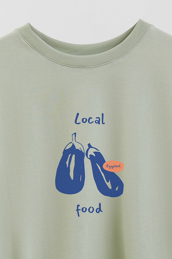 REMERA CROP ESTAMPADA HARVEST EGGPLANTS