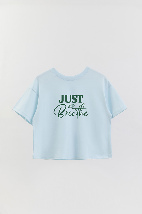 REMERA CROP ESTAMPADA GR JUST BREATHE