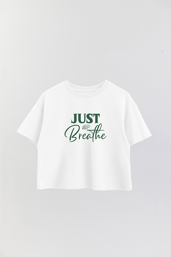 REMERA CROP ESTAMPADA GR JUST BREATHE