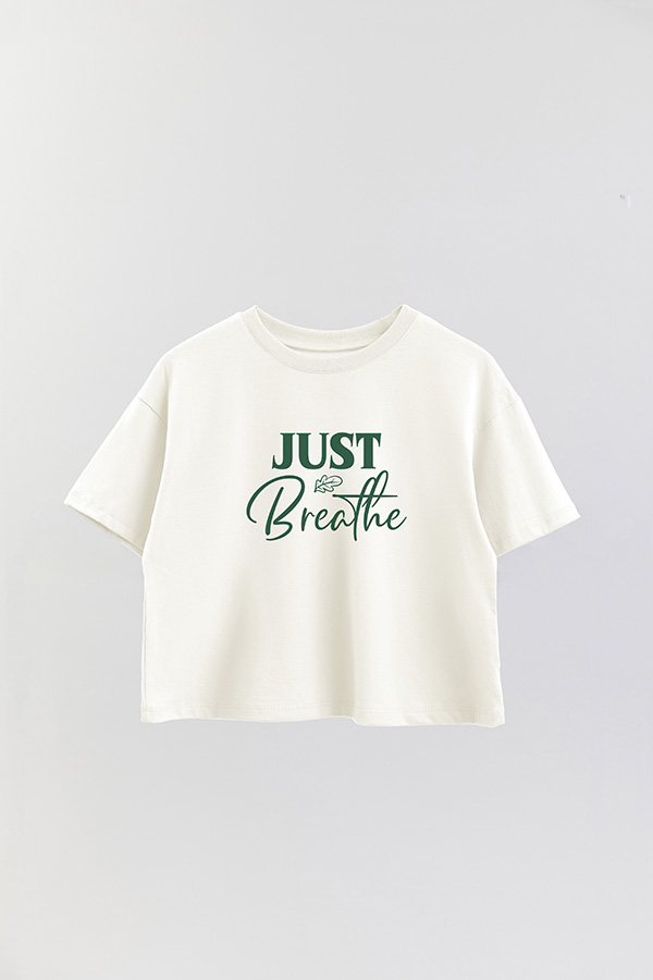 REMERA CROP ESTAMPADA GR JUST BREATHE
